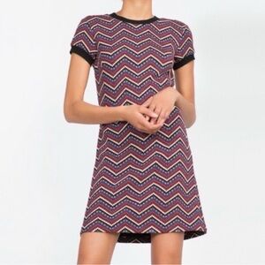 Zara Chevron Patterned Knit Dress